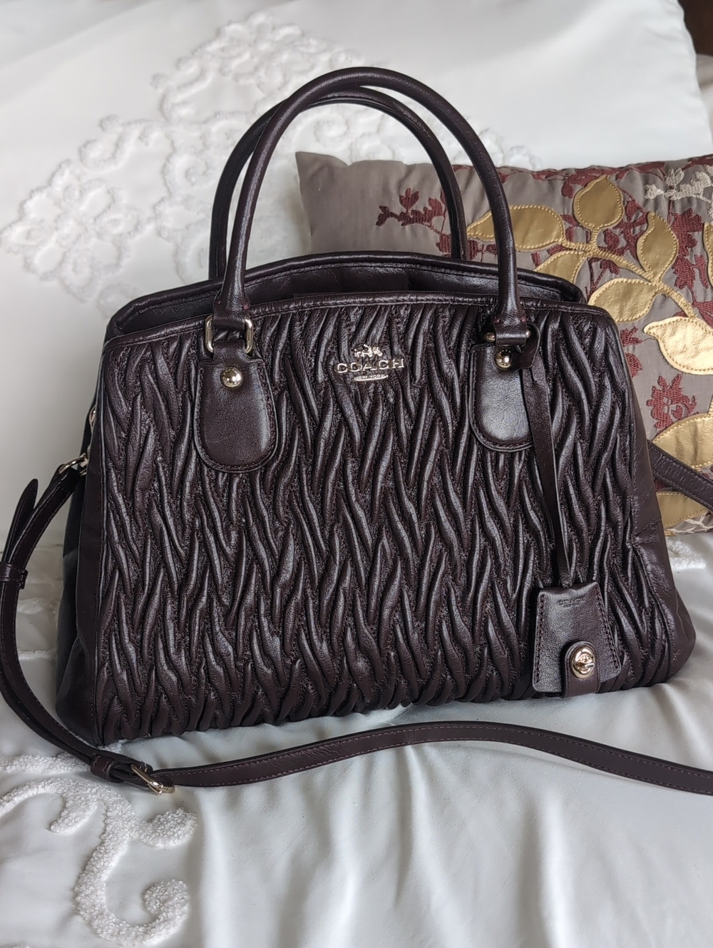 Coach Nolita Satchel -Matelisse Espresso Leather Shoulder / Crossbody Bag